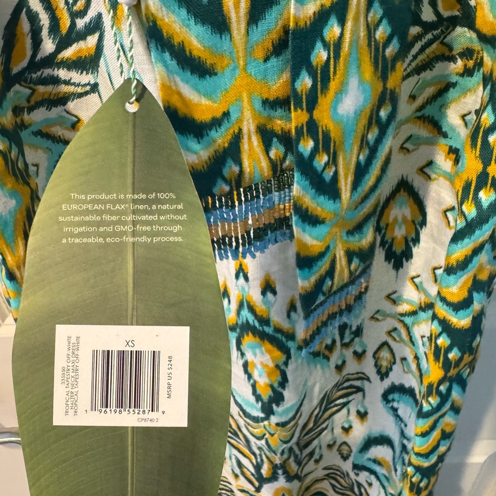 NWT Farm Rio Tropical Tapestry Off-White Halter Neck Dress | XS - Picture 8 of 10